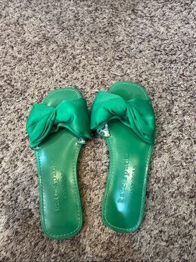 kate spade Green Bow Slide Mules